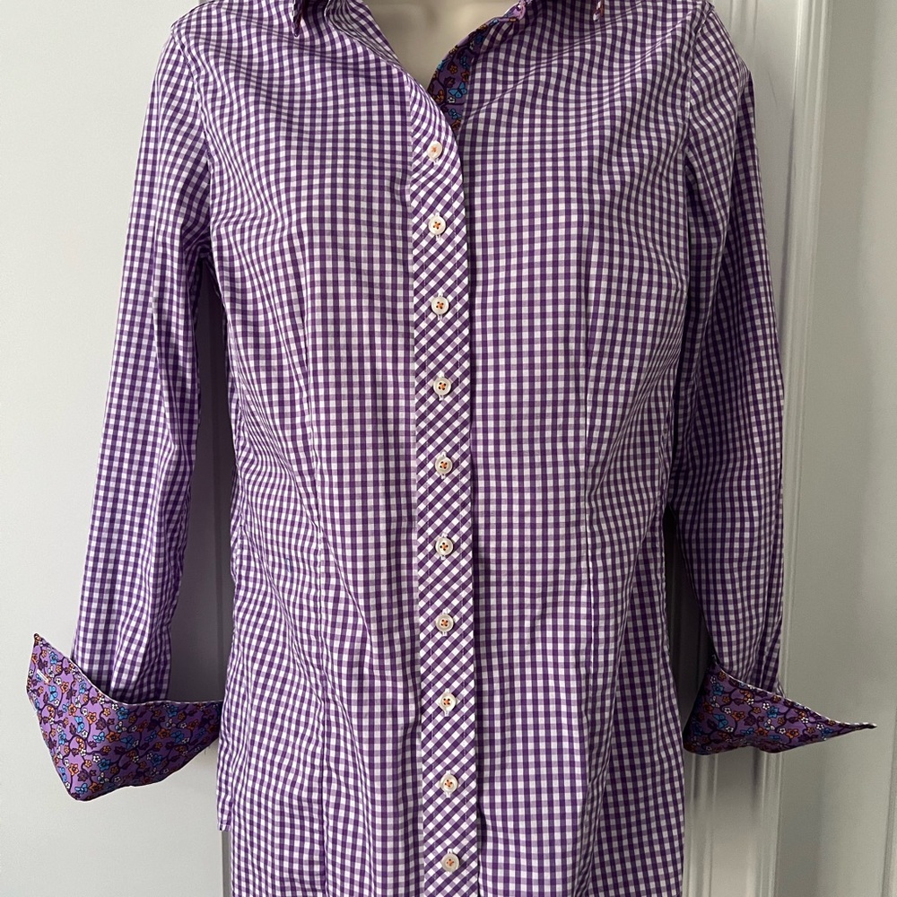 Essex Classics Purple Checkered Button Down Shirt